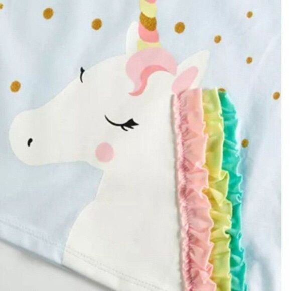 First Impression Baby Girls Unicorn Top 6-9 Months - Picture 3 of 5
